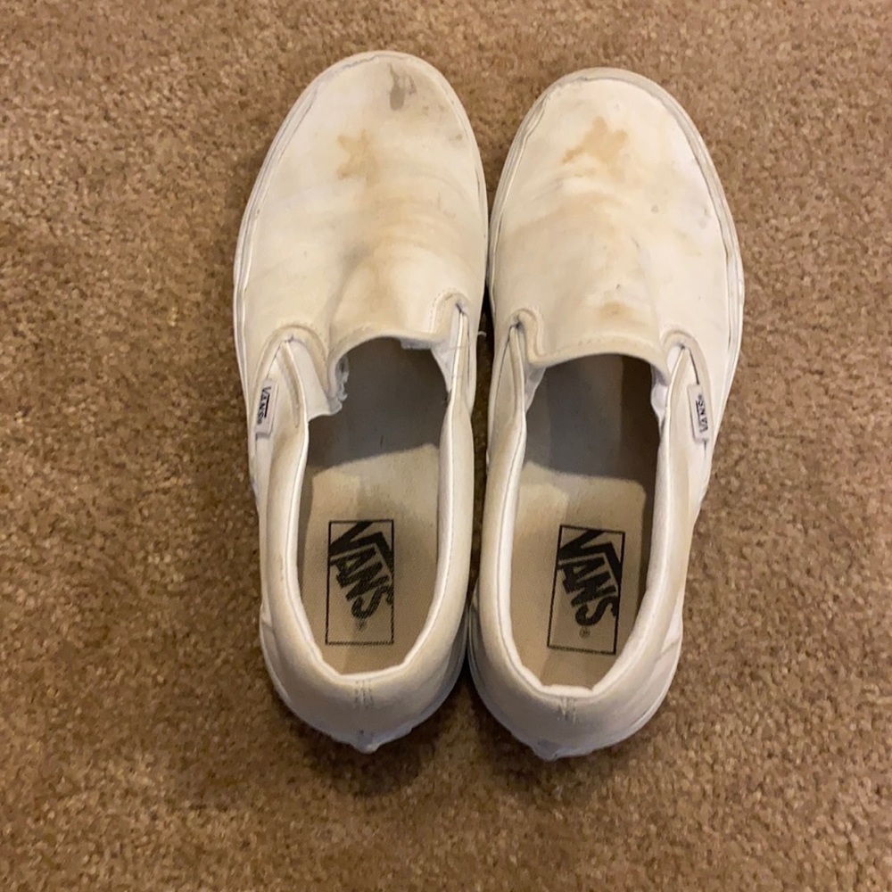 white slip on vans